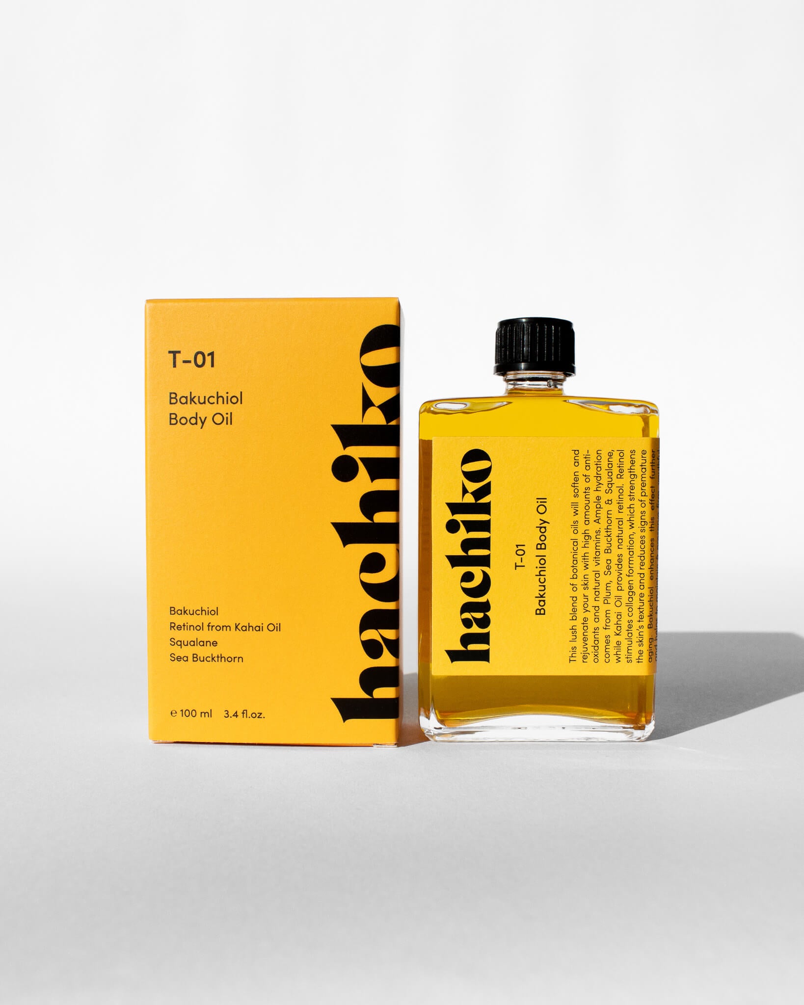 Bakuchiol Body Oil stehend mit Verpackung daneben